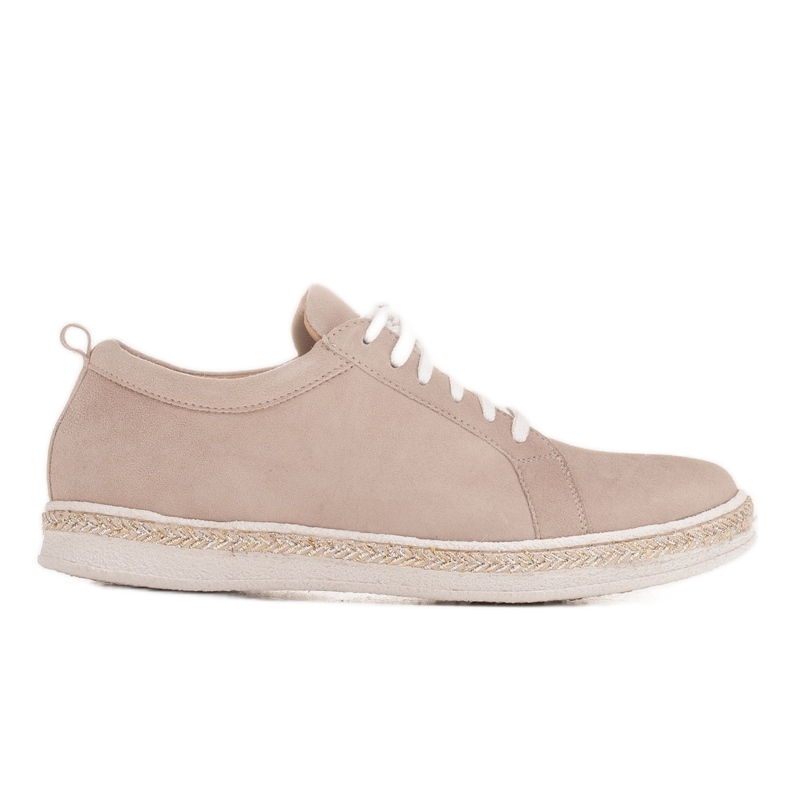 Marco Shoes Knutna mocka sneakers beige