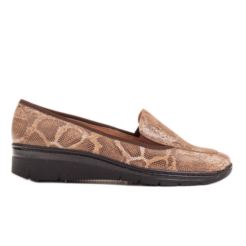 Radoskór Bekväma bruna damskor för en bredare fot