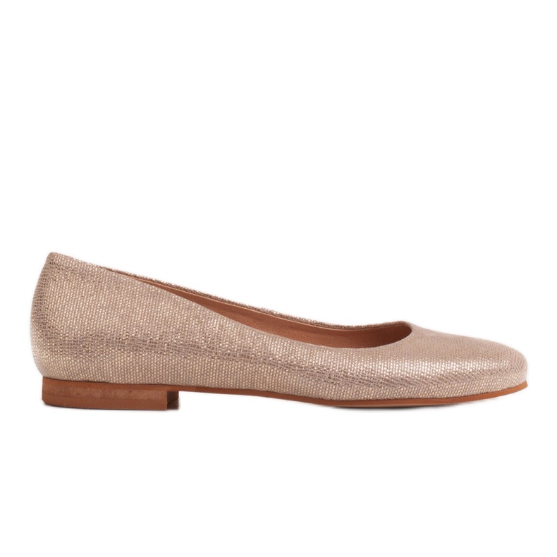 Marco Shoes Mjuka ballerinor i mocka gyllene