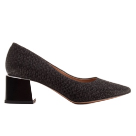 Marco Shoes Eleganta pumpar av sämskskinn svart