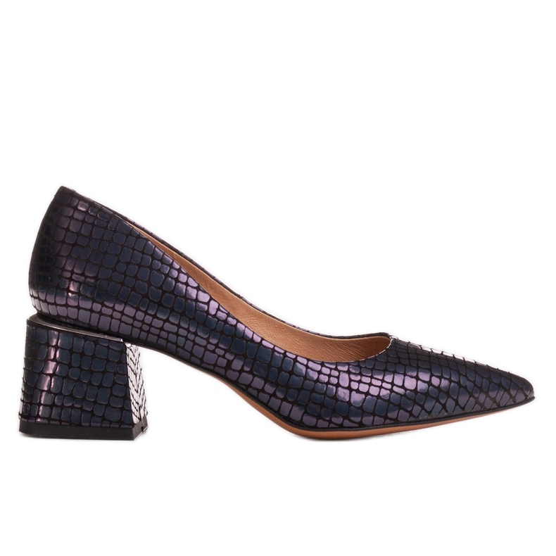 Marco Shoes Eleganta pumpar av sämskskinn marinblå