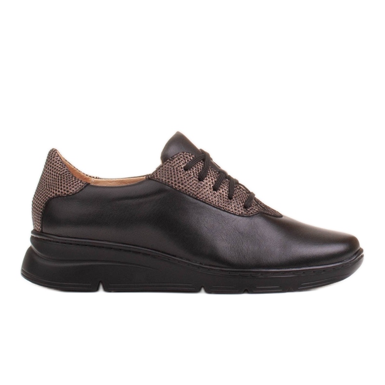 Radoskór Bekväma svarta damskor för en bredare fot