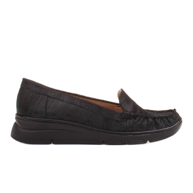 Radoskór Bekväma svarta damskor för en bredare fot