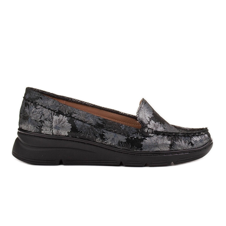 Radoskór Bekväma svarta damskor för en bredare fot