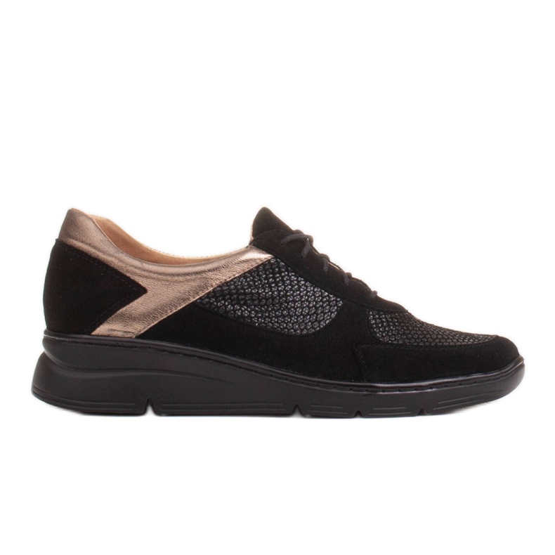 Radoskór Bekväma skor för en bredare fot på en lätt sula svart