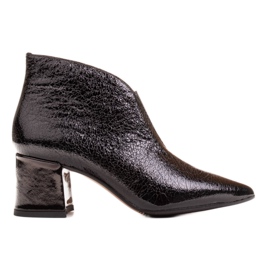 Marco Shoes 1460B smala svarta läderstövlar med gummiöverdel