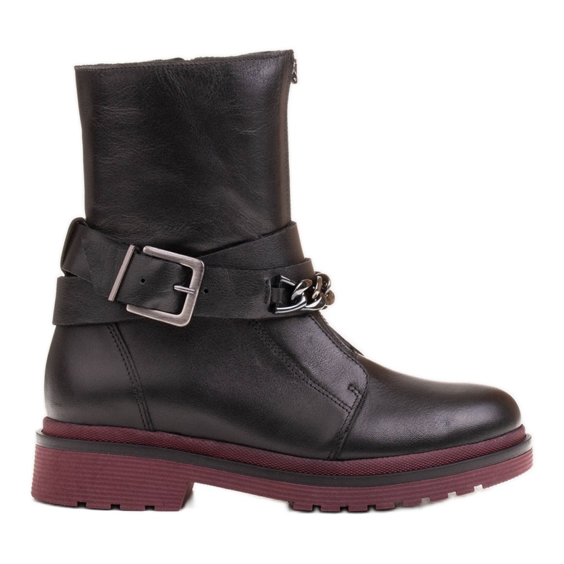 Marco Shoes Marco 1262B damvandringsskor med kedja, Glany svart