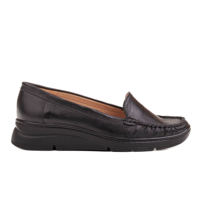 Radoskór Bekväma svarta damskor för en bredare fot