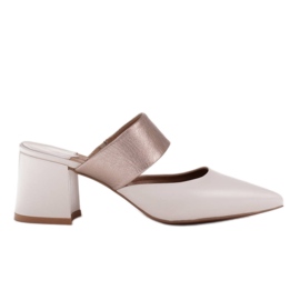 Marco Shoes Eleganta damtofflor för sommaren beige vit