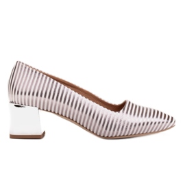 Marco Shoes Eleganta pumps med metallisk häl silver-