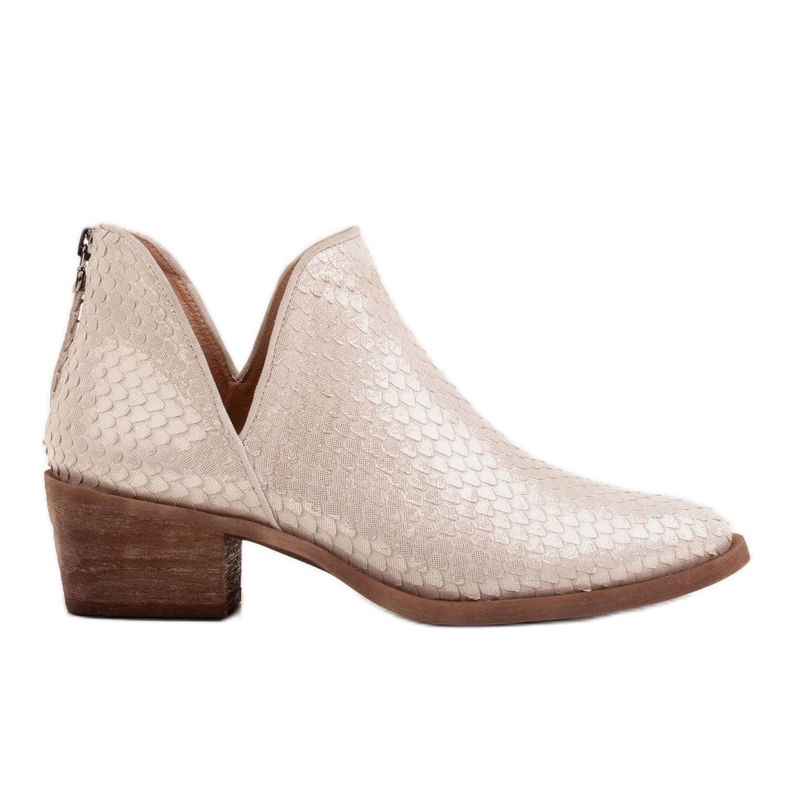 Marco Shoes Naturliga stövletter i mocka med V-snitt gyllene