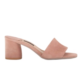 Marco Shoes Marco damtofflor tillverkade av naturmocka rosa