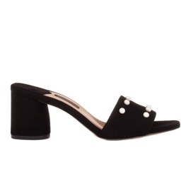 Marco Shoes Marco damtofflor tillverkade av naturmocka svart