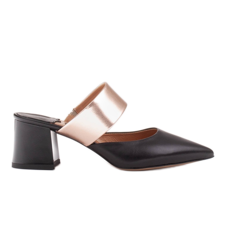 Marco Shoes Eleganta dampumps för sommaren svart gyllene