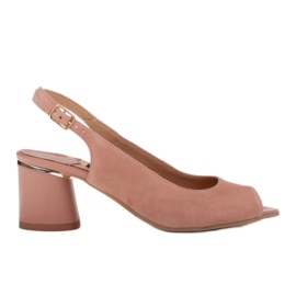 Marco Shoes Eleganta damsandaler med metallisk accent rosa
