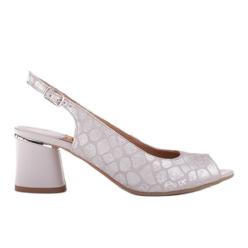 Marco Shoes Eleganta damsandaler med metallisk accent silver-