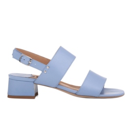 Marco Shoes Cinta sandaler med läderbelagd häl blå