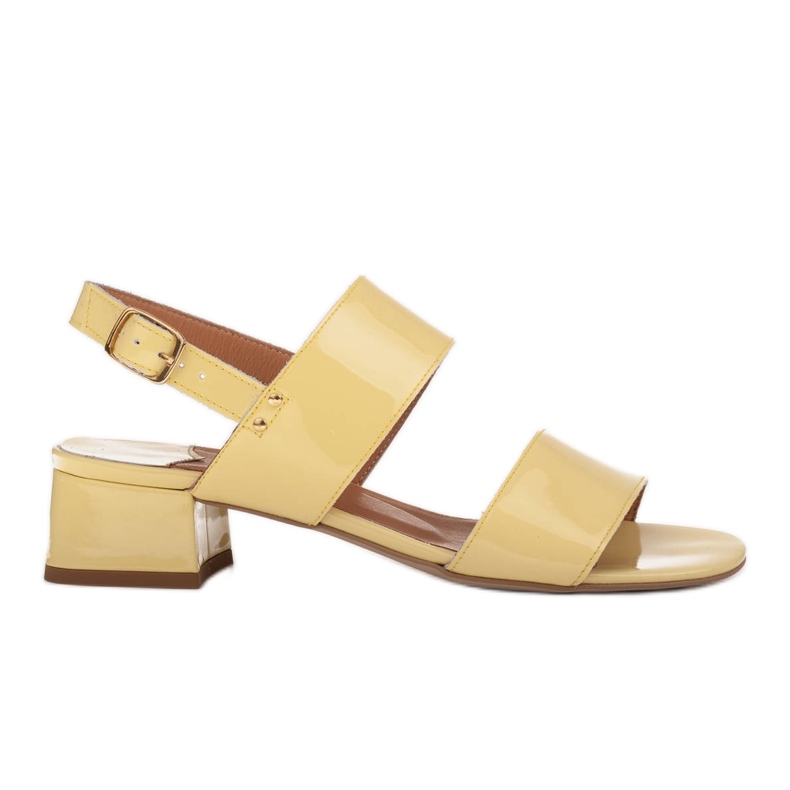 Marco Shoes Cinta sandaler med läderbelagd häl gul