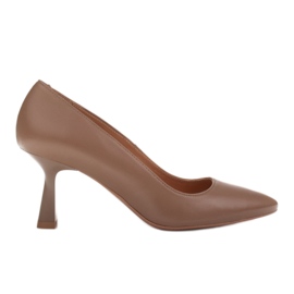 Marco Shoes Eleganta pumps i fint naturläder beige