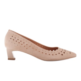 Marco Shoes Dampumpar med intressant perforering beige