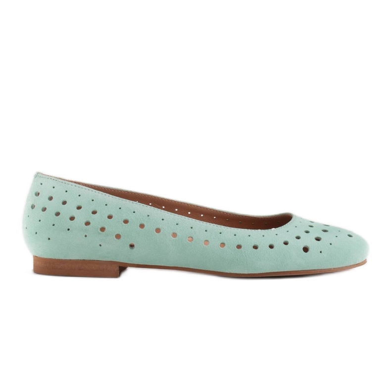 Marco Shoes Kvinnors ballerinor med perforering på överdelen grön