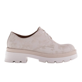 Marco Shoes Camo läderskor med tjock sula beige