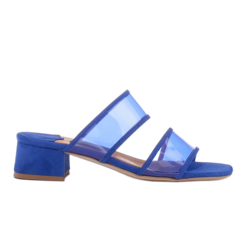 Marco Shoes Tofflor för kvinnor med genomskinliga ränder röd