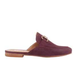 Marco Shoes Tofflor i mocka för kvinnor med en prydnad röd mångfärgad