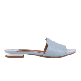 Marco Shoes Eleganta damtofflor i präglat läder blå