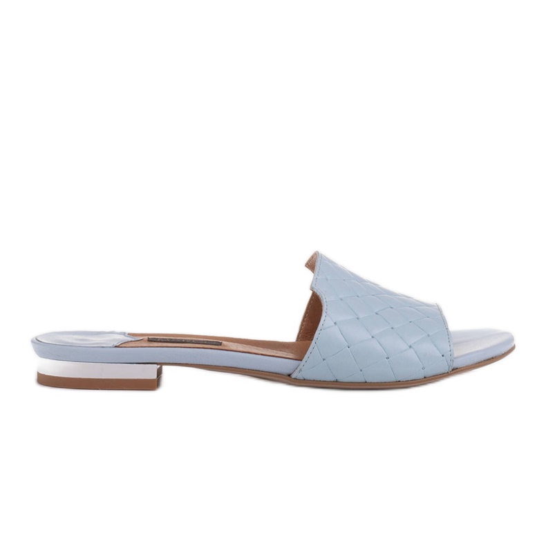 Marco Shoes Eleganta damtofflor i präglat läder blå