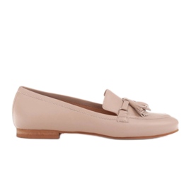 Marco Shoes Loafers i fullnarvskinn med utsmyckning 1983P-007-1 beige