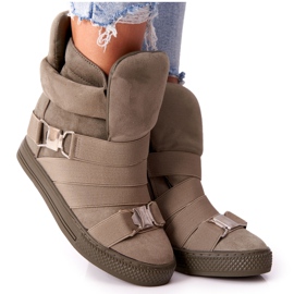 Mocka Wedge Sneakers Lu Boo Olive grön
