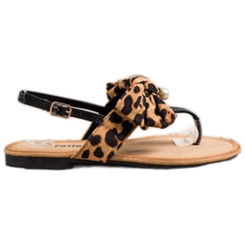 Seastar Snygga sandaler med rosett brun svart