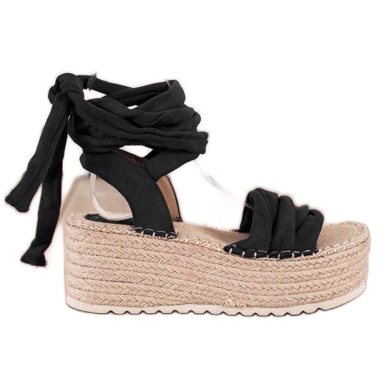 Seastar Knutna sandaler på en hög plattform svart