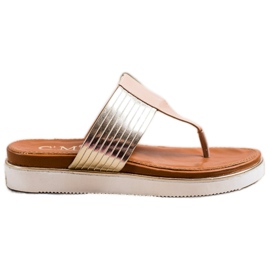 Cm Paris Bekväma eko läder flip-flops beige gyllene