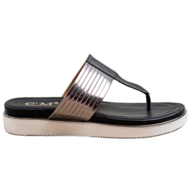 Cm Paris Bekväma eko läder flip-flops svart