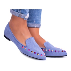 Lu Boo Blue Lords Iridescent Jets Suede Spike 128-A5 blå