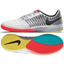 Nike Lunar Gato Ii Ic M 580456 167 fotbollsskor svart, vit, grå / silver vit