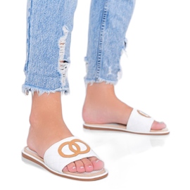 Ypsy vita tofflor för kvinnor