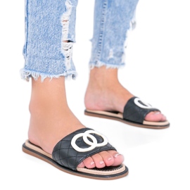 Svarta Ypsy tofflor för kvinnor