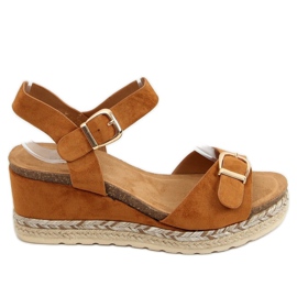 Espadriller på en kilkamel YL93 Camel brun