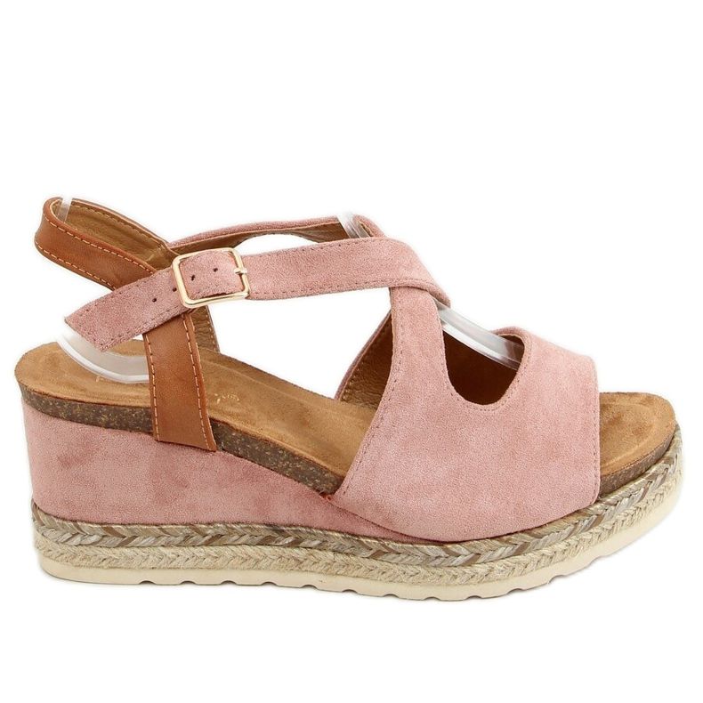 Rosa espadriller på kilar rosa YL90 Rosa