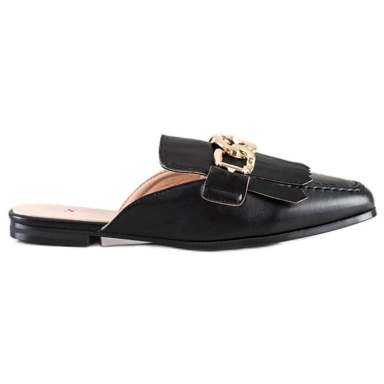 Seastar Snygga tofflor med prydnad svart