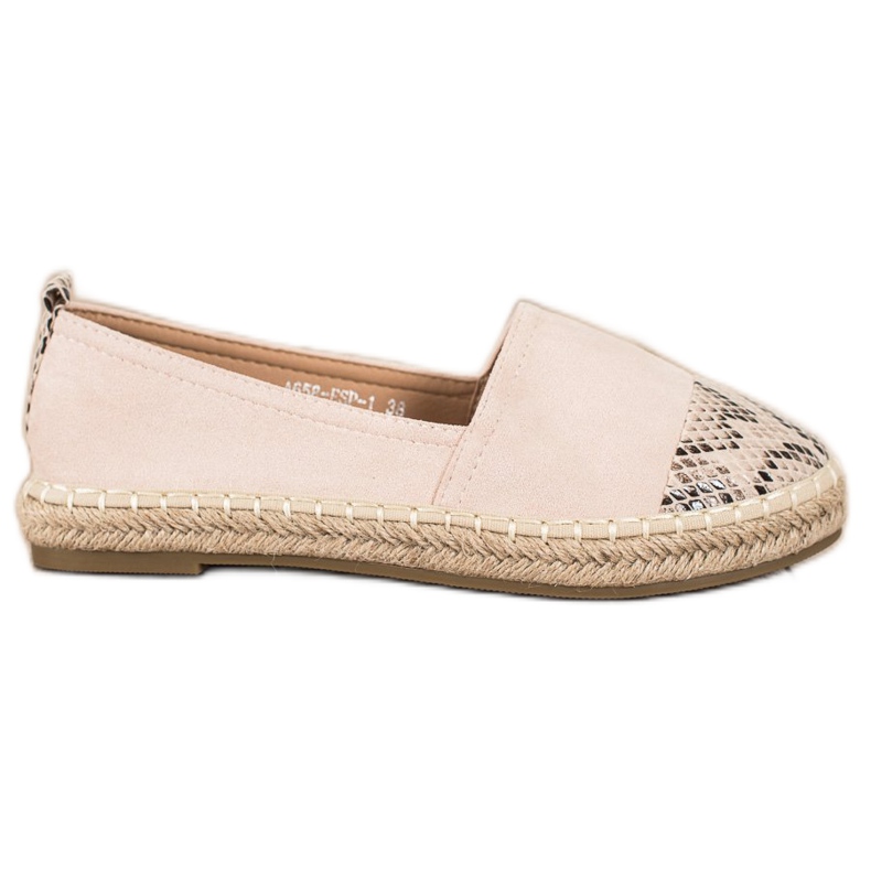Bestelle Espadriller med ormtryckinsats beige