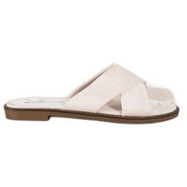 Ideal Shoes Eleganta mocka tofflor beige