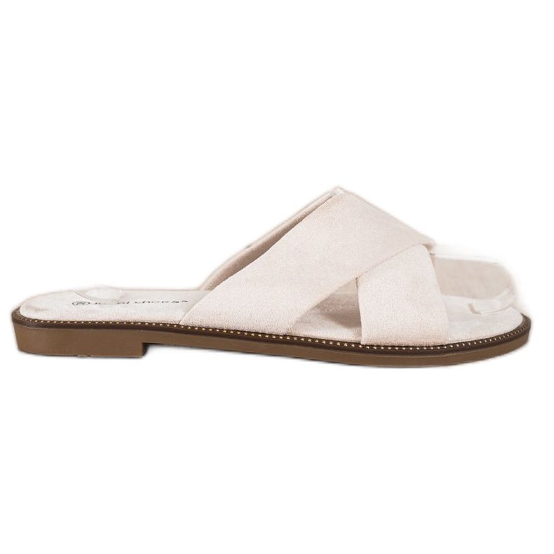 Ideal Shoes Eleganta mocka tofflor beige