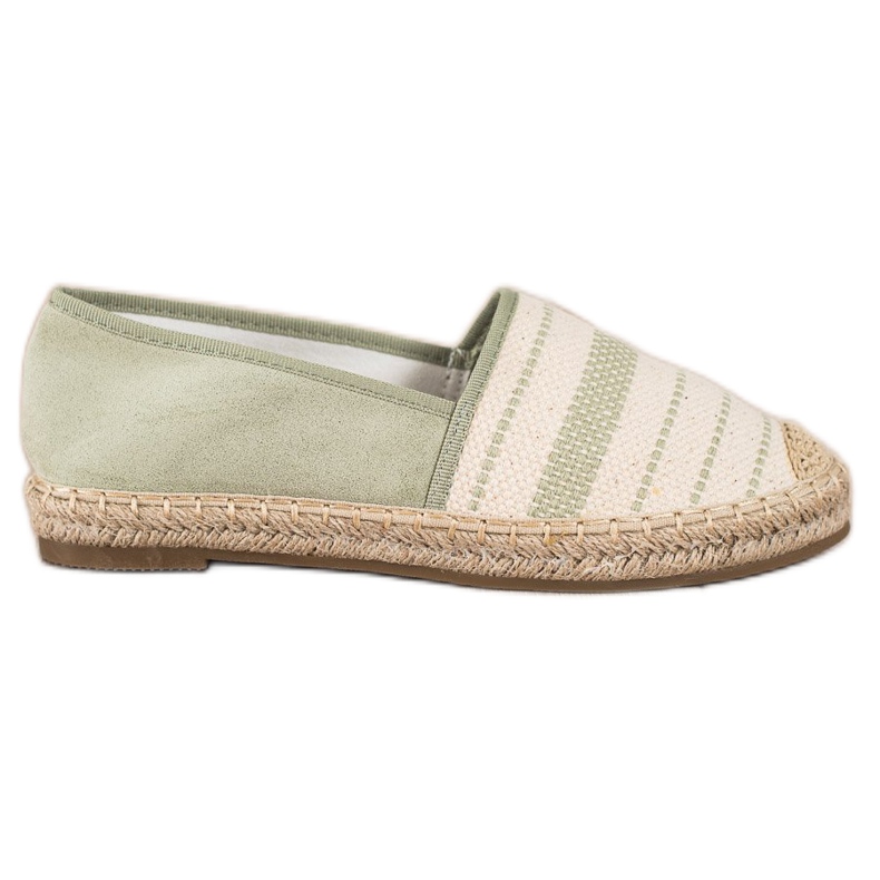 Ideal Shoes Espadriller med mönster grön
