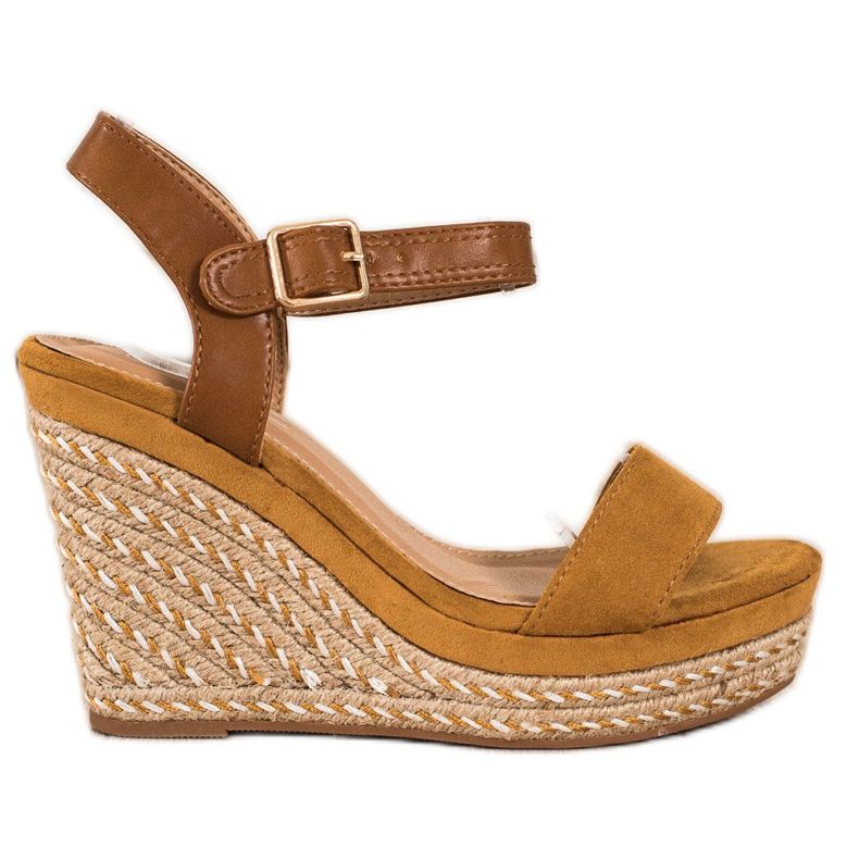 SHELOVET Espadrilles On Wedge Sandals brun