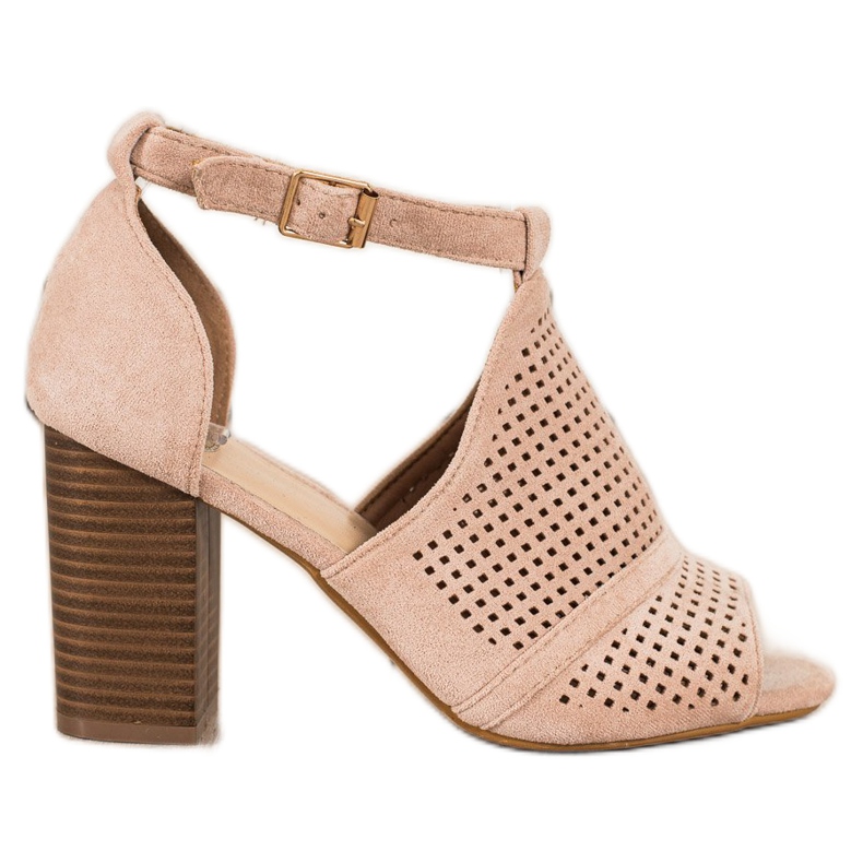 SHELOVET Inbyggda openwork sandaler beige