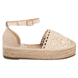 Sixth Sense Espadriller med spetsinsats beige